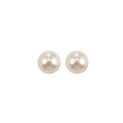 white cultured pearl stud earrings in 14k white gold (5mm) - aaa quality