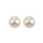 white cultured pearl stud earrings in 14k white gold (7.5mm) - aaa quality