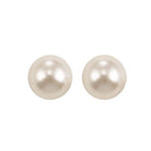 white cultured pearl stud earrings in 14k white gold (8mm) - aaa quality