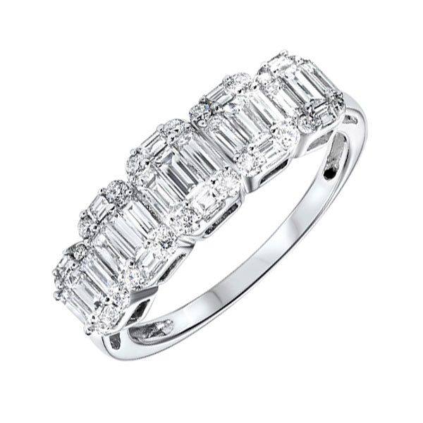 diamond ? eternity baguette stackable wedding band in 14k white gold (1 ctw)