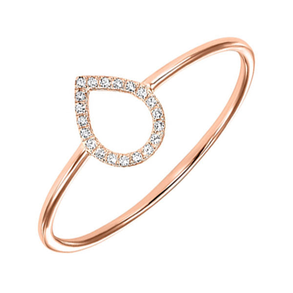 teardrop outline diamond ring in 14k rose gold (1/20 ct. tw.)