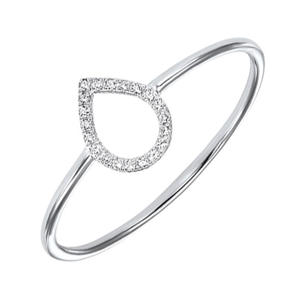 teardrop outline diamond ring in 14k white gold (1/20 ct. tw.)