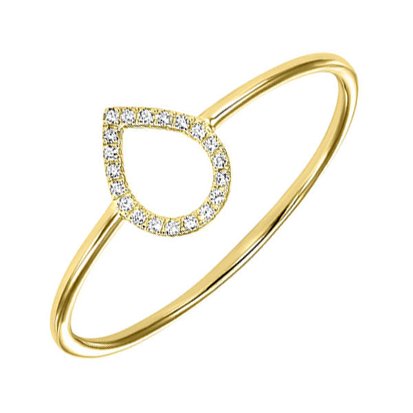 teardrop outline diamond ring in 14k yellow gold (1/20 ct. tw.)