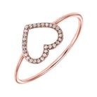 heart outline diamond ring in 14k rose gold (1/20 ct. tw.)