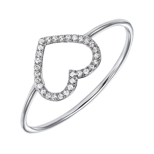 heart outline diamond ring in 14k white gold (1/20 ct. tw.)