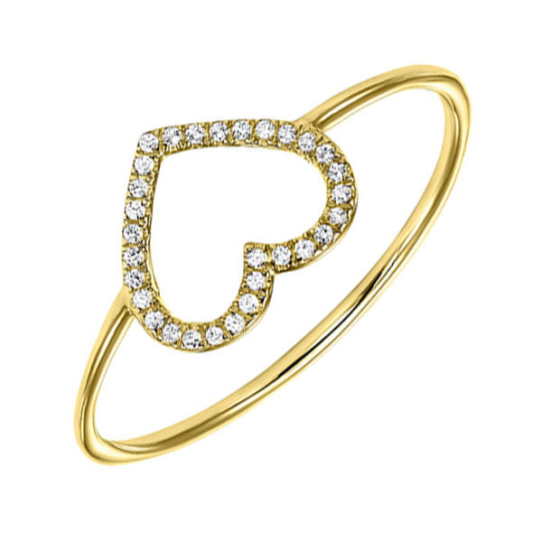 heart outline diamond ring in 14k yellow gold (1/20 ct. tw.)