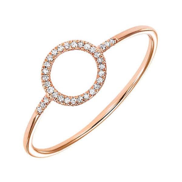 Circle Outline Diamond Ring In 14K Rose Gold (1/20 Ct. Tw ...