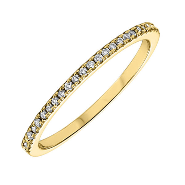 10k yellow gold stackable prong diamond band (1/8 ct. tw.)