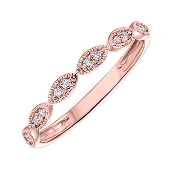 10k rose gold stackable prong diamond band (1/8 ct. tw.)