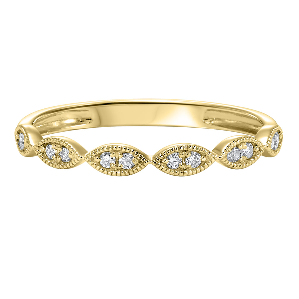 diamond 2-stone marquise stackable band in 10k yellow gold
