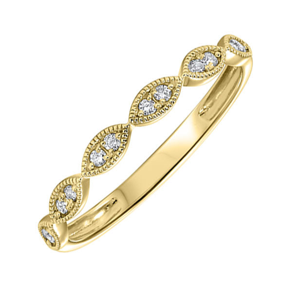 diamond 2-stone marquise stackable band in 10k yellow gold