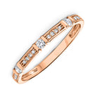 stackable dot & dash diamond band in 10k rose gold (1/6 ct. tw.)