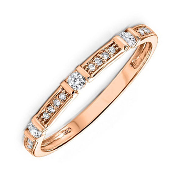 14k rose gold stackable prong diamond band (1/6 ct. tw.)