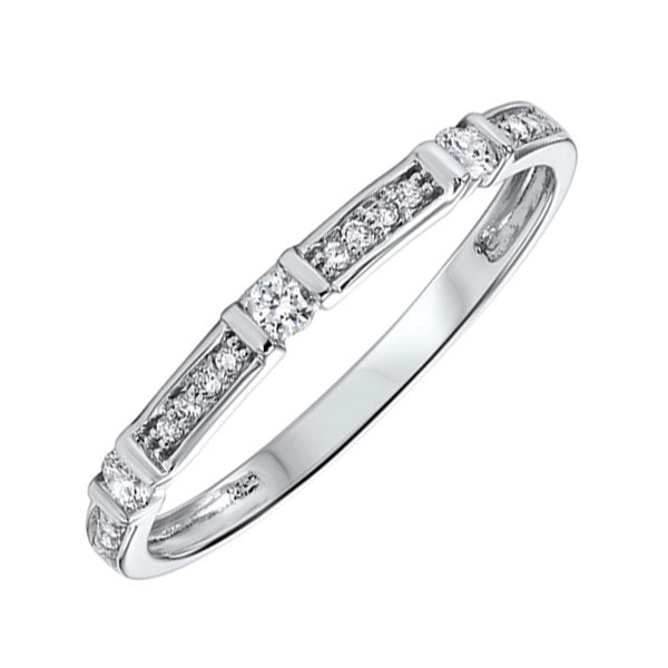 14k white gold stackable prong diamond band (1/6 ct. tw.)