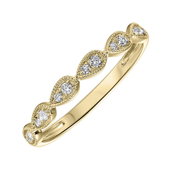 14k yellow gold stackable prong diamond band (1/8 ct. tw.)