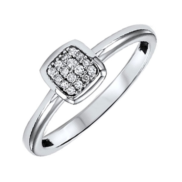 14k white gold stackable prong diamond band (1/12 ct. tw.)