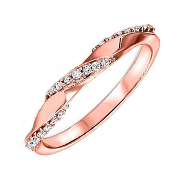 14k rose gold stackable prong diamond band (1/8 ct. tw.)