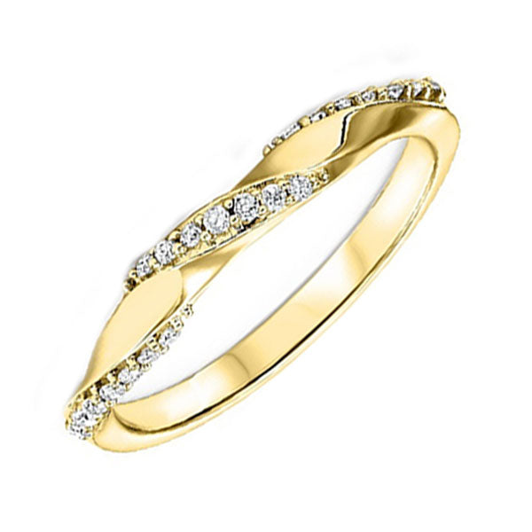 14k yellow gold stackable prong diamond band (1/8 ct. tw.)