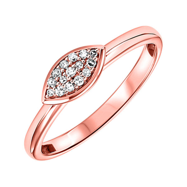 10k rose gold stackable prong diamond band (1/12 ct. tw.)