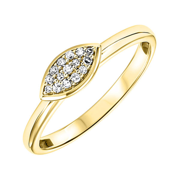 10k yellow gold stackable prong diamond band (1/12 ct. tw.)