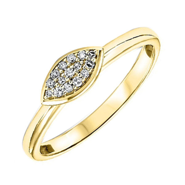 14k yellow gold stackable prong diamond band (1/12 ct. tw.)