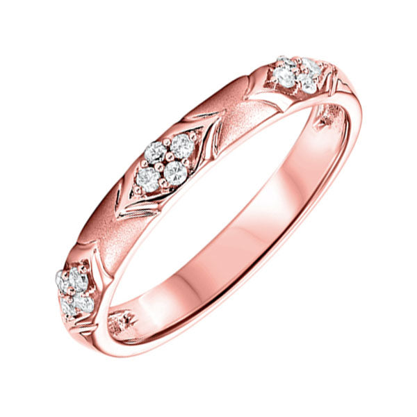 10k rose gold stackable prong diamond band (1/8 ct. tw.)