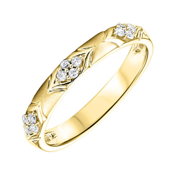 10k yellow gold stackable prong diamond band (1/8 ct. tw.)