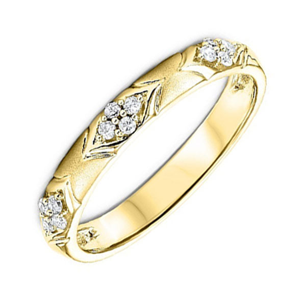 14k yellow gold stackable prong diamond band (1/8 ct. tw.)