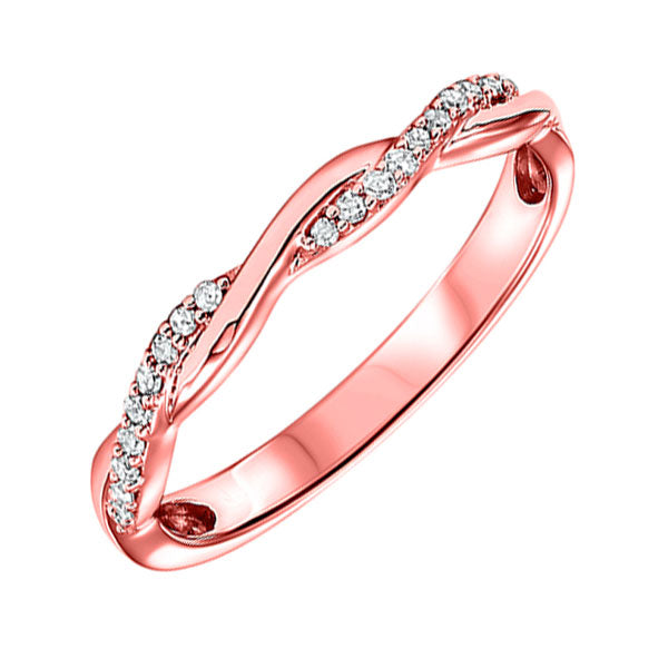 10k rose gold stackable prong diamond band (1/10 ct. tw.)