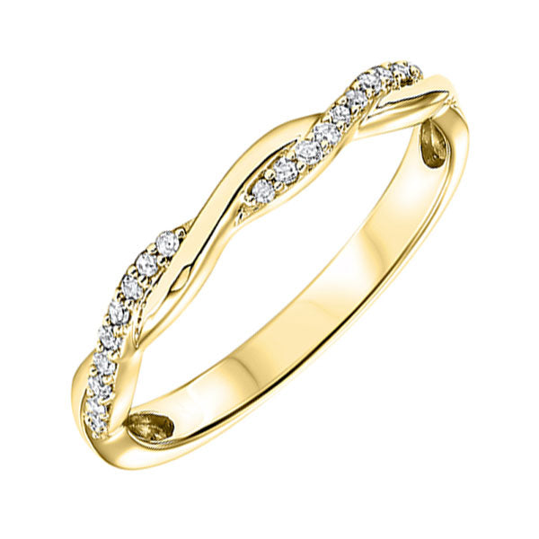 10k yellow gold stackable prong diamond band (1/10 ct. tw.)