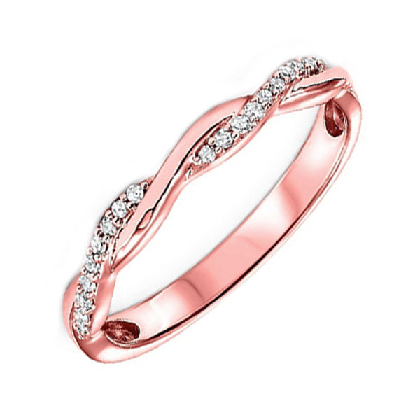 14k rose gold stackable prong diamond band (1/10 ct. tw.)