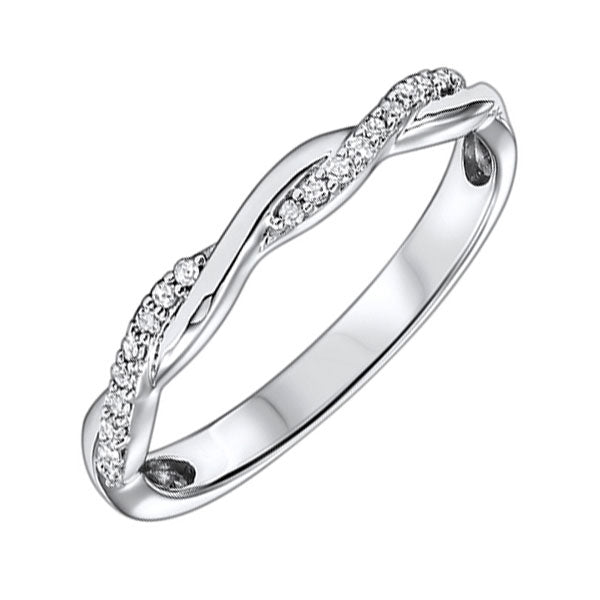 14k white gold stackable prong diamond band (1/10 ct. tw.)