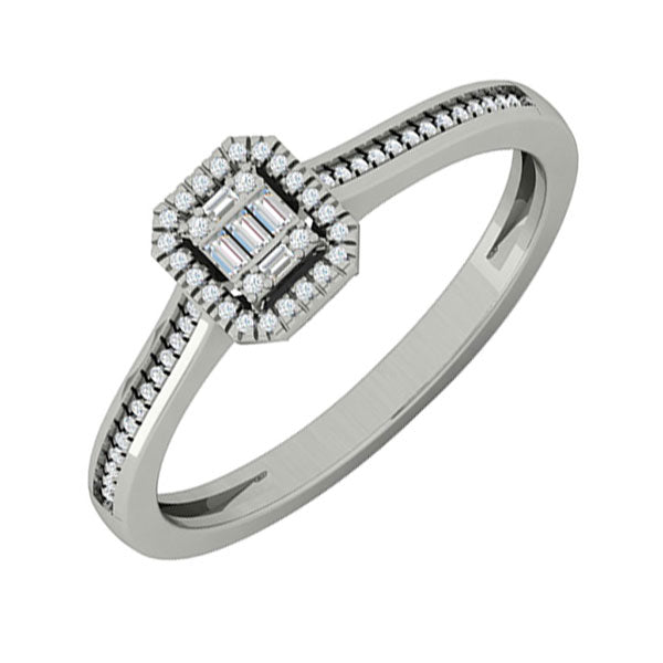 diamond rectangular halo ring in 14k white gold (1/10ctw)