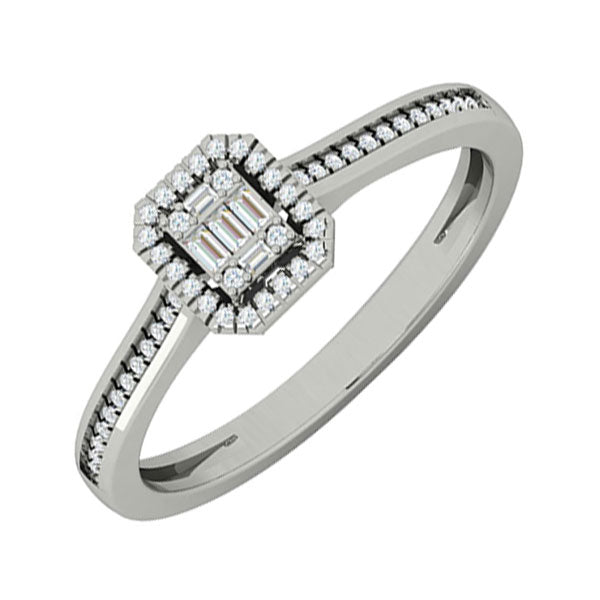 diamond rectangular halo ring in 14k white gold (1/7ctw)