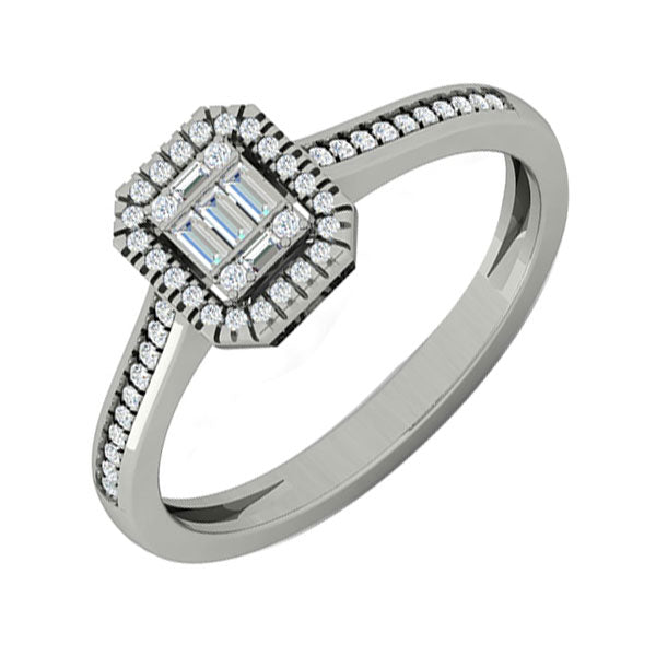 diamond rectangular halo ring in 14k white gold (1/4ctw)