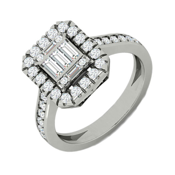 diamond rectangular halo ring in 14k white gold (1ctw)