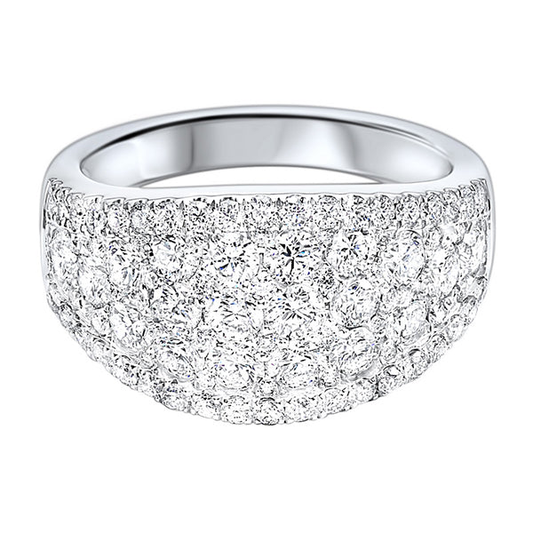 diamond french pave tapered ring in 14k white gold (2 1/4 ctw)