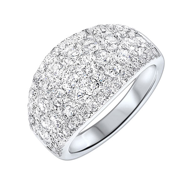 diamond french pave tapered ring in 14k white gold (2 1/4 ctw)