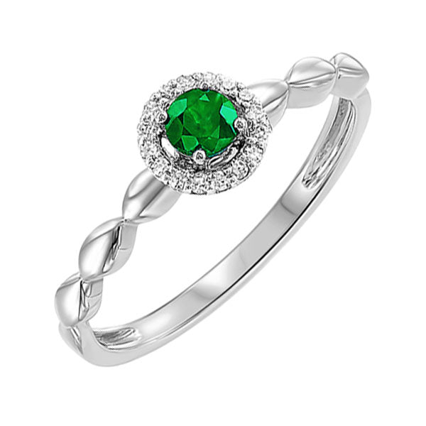 10k white gold prong emerald ring (1/15 ct. tw.)