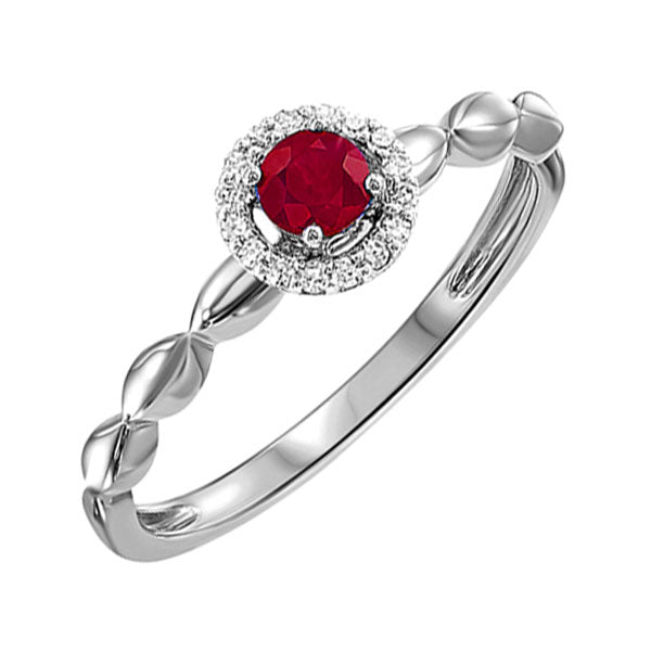 10k white gold prong ruby ring (1/15 ct. tw.)