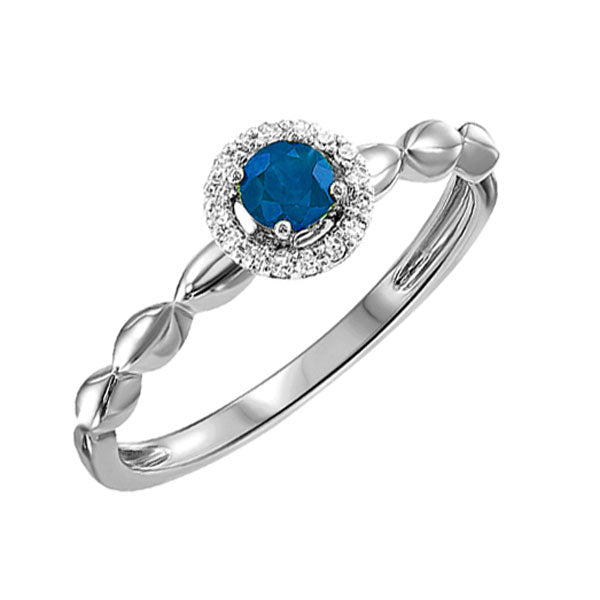 10k white gold prong sapphire ring (1/15 ct. tw.)