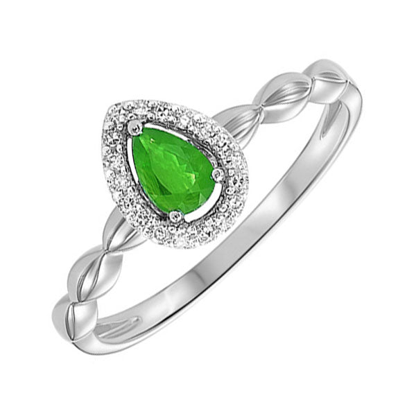 10k white gold prong emerald ring (1/14 ct. tw.)