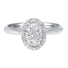 diamond oval halo cluster ring in 14k white gold (1/2 ctw)