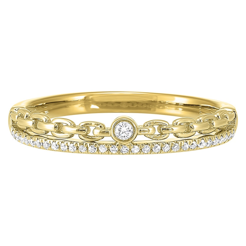 diamond ? eternity cable chain stackable split band in 14k yellow gold (1/10 ctw)