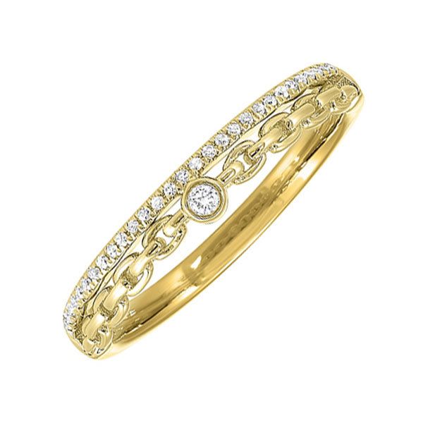 diamond ? eternity cable chain stackable split band in 14k yellow gold (1/10 ctw)