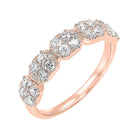 five station square diamond ring in 14k rose gold (3/4 ct. tw)