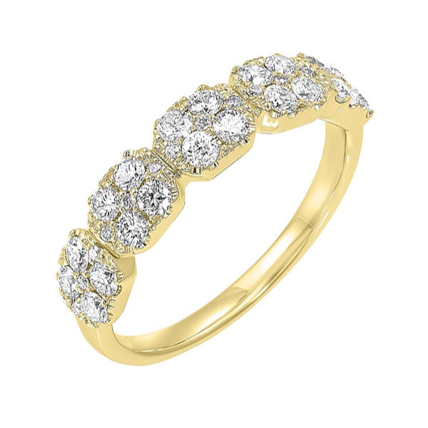 five station square diamond ring in 14k yellow gold (3/4 ct. tw)