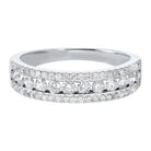 triple row diamond stackable band in 14k white gold (3/4ctw)