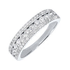 triple row diamond stackable band in 14k white gold (3/4ctw)