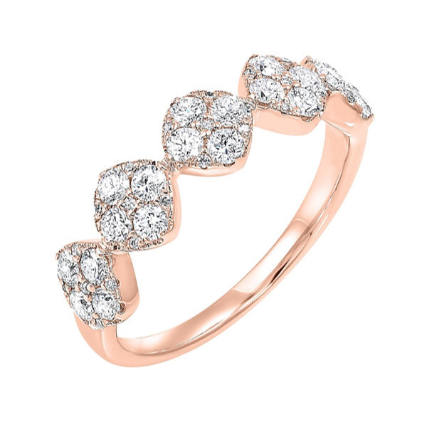 five station square diamond ring in 14k rose gold (3/4 ct. tw)